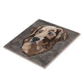 ゴールデンレトリバー醜い犬の顔 タイル (側面)