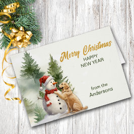 ゴールデンレトリバー雪だるまフレンドクリスマス