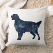 ゴールデンレトリバー黒水色シルエット クッション (ブランケット)