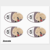 ゴールデンレトリバー1 楕円形シール (シート)