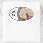 ゴールデンレトリバー1 楕円形シール (バッグ)