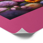 ゴールデンレトリバー3羽の花の子犬 ポスター (角)