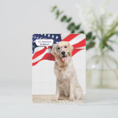 ゴールデンレトリバー4th of 7月パーティーホリデーカード シーズンカード (スタンド正面)