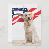 ゴールデンレトリバー4th of 7月パーティーホリデーカード シーズンカード (正面)