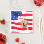 ゴールデンレトリバー4th of 7月パーティー スタンダードカクテルナプキン (インサイチュ)