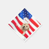 ゴールデンレトリバー4th of 7月パーティー スタンダードカクテルナプキン (角)