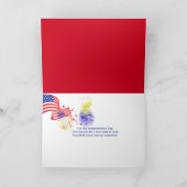 ゴールデンレトリバー7月4日の国旗 カード (内部)