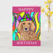 ゴールデンレトリバー カード (黄色い花)