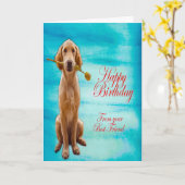 ゴールデンレトリバー カード (黄色い花)