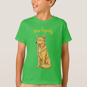 ゴールデンレトリバー キッズ グリーン Tシャツ