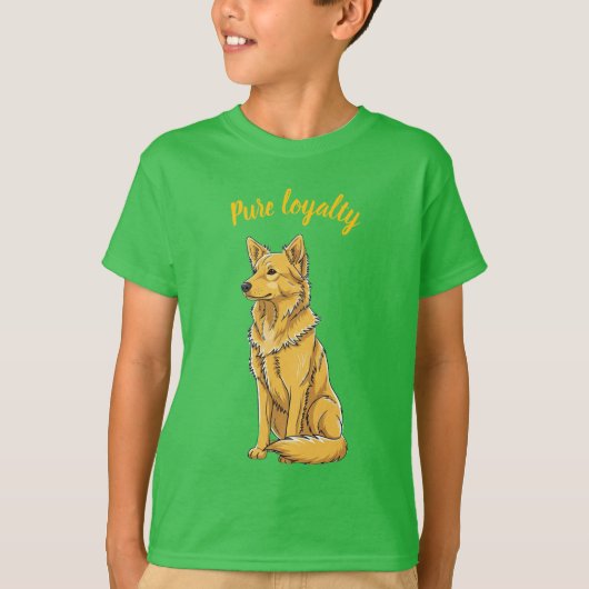 ゴールデンレトリバー キッズ グリーン Tシャツ (正面)