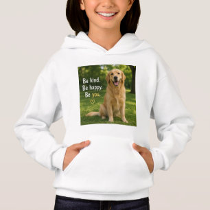 ゴールデンレトリバー キッズ パーカーTシャツ - Be Kind Hap
