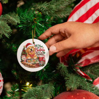 ゴールデンレトリバー クリスマスのお菓子作り おやつ 楽しい犬 セラミックオーナメント