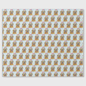 ゴールデンレトリバー、クリスマスサンタハットまたはペットフォト ラッピングペーパー (フラット)