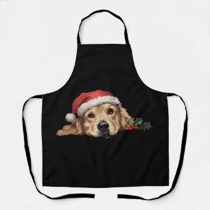 ゴールデンレトリバー クリスマス サンタ帽子 犬 Xmas エプロン