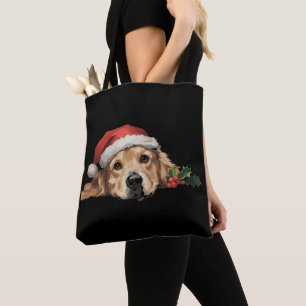 ゴールデンレトリバー クリスマス サンタ帽子 犬 Xmas トートバッグ
