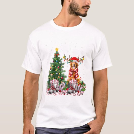 ゴールデンレトリバー クリスマス Tシャツ (正面)