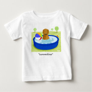 ゴールデンレトリバー "サマータイム" ベビーTシャツ