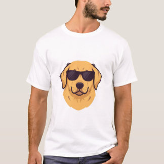 ゴールデンレトリバー サングラス Chillデザイン - かわいいパピー マスコット Tシャツ