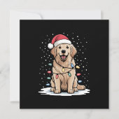 ゴールデンレトリバー サンタ クリスマスツリーライト クリスマス 招待状 (正面)