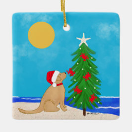 ゴールデンレトリバー サンタ 犬 クリスマス 2025 枕 セラミックオーナメント