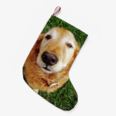 ゴールデンレトリバー スモールクリスマスストッキング (正面 (吊り時))