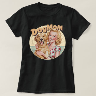 ゴールデンレトリバー ドッグマム Tシャツ 犬好き レトロ