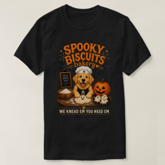 ゴールデンレトリバー・ハロウィン スプーキー・ビスケット・ベーカリー Tシャツ