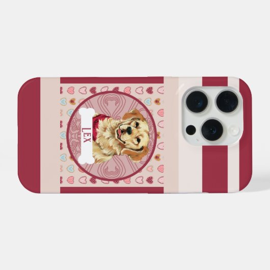 ゴールデンレトリバー ハート iPhone 11 Pro カー iPhoneケース (裏面横)