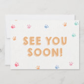 ゴールデンレトリバー パーティー 犬 子犬 誕生日 青 招待状 (裏面)