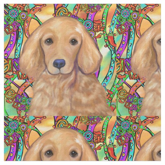 ゴールデンレトリバー ファブリック (クローズアップ)