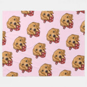 ゴールデンレトリバー フリースブランケット (正面(横))