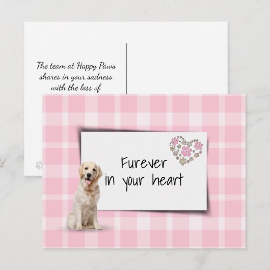 ゴールデンレトリバー ペット シンパシー 喪失 ポストカード (正面/裏面)