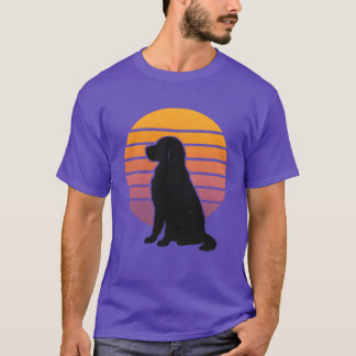 ゴールデンレトリバー レトロ サンセット シルエット 懐かしい Tシャツ