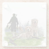 ゴールデンレトリバー – 優秀な狩り犬 ガラスコースター (裏面)