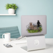 ゴールデンレトリバー – 優秀な狩り犬 シール (デスク上のノートパソコン)