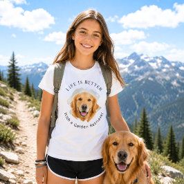 ゴールデンレトリバー 写真 ゴールデンレトリバーと一緒が最高 girl tシャツ