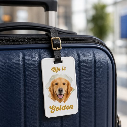ゴールデンレトリバー 写真 Life Is Golden ラゲッジタグ