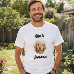 ゴールデンレトリバー 写真 Life Is Golden Tシャツ