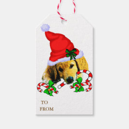 ゴールデンレトリバー 子犬 クリスマス ギフトタグ