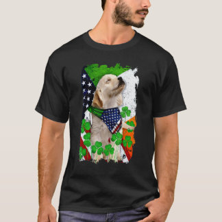 ゴールデンレトリバー 愛国 アメリカ国旗 Tシャツ