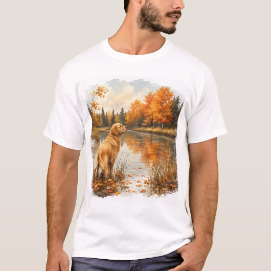 ゴールデンレトリバー 愛犬家 デザイン Tシャツ (正面)
