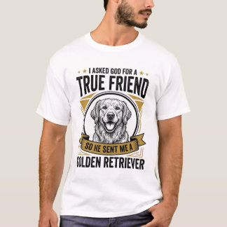 ゴールデンレトリバー 本当の友達 ヴィンテージ 犬好き デザイン Tシャツ