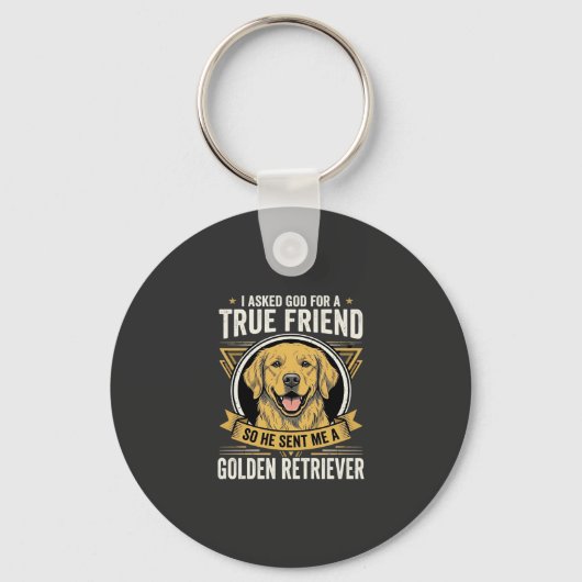 ゴールデンレトリバー 本当の友達 犬 キーホルダー (正面)