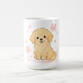 ゴールデンレトリバー 桜 和風ペイント 犬 コーヒーマグカップ (中央)