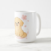 ゴールデンレトリバー 桜 和風ペイント 犬 コーヒーマグカップ (正面右)