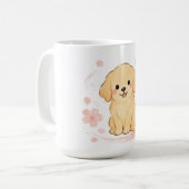 ゴールデンレトリバー 桜 和風ペイント 犬 コーヒーマグカップ (正面左)