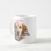 ゴールデンレトリバー、犬の名前の追加、変更文字 コーヒーマグカップ (正面左)