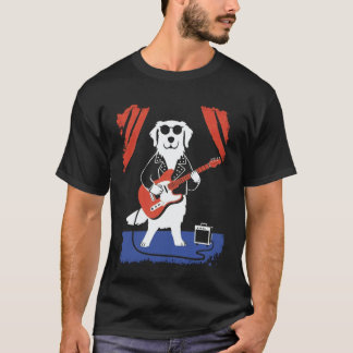 ゴールデンレトリバー 犬 エレキギター ロング Tシャツ