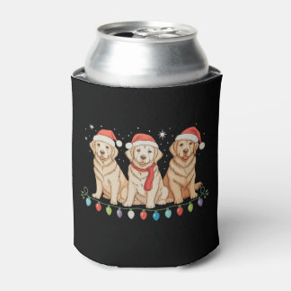 ゴールデンレトリバー 犬 クリスマス サンタ Xmas ライト 缶クーラー